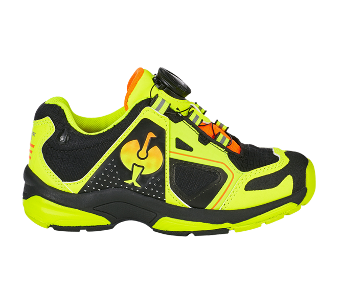 Main view, Kids Shoes, Allround shoes e.s. Minkar II, children's, black/high-vis yellow/high-vis orange