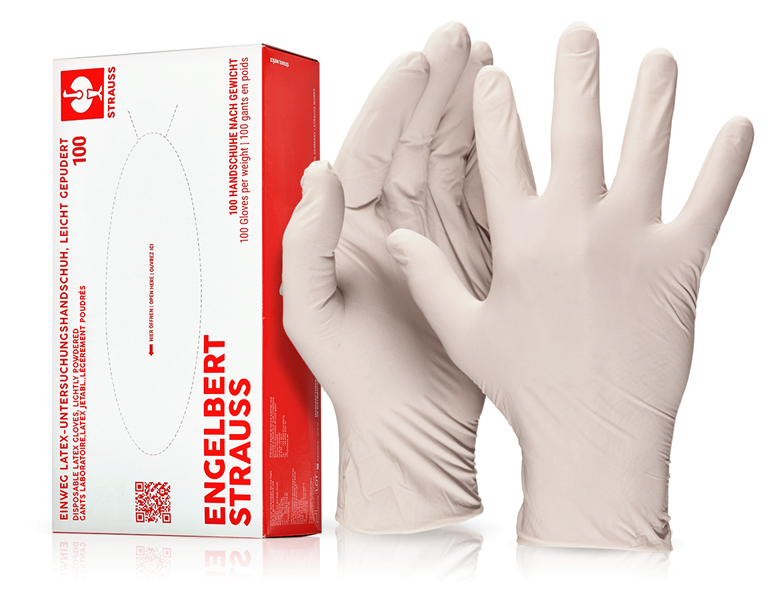 Gants laboratoire,latex jetabl.,légèrement poudrés