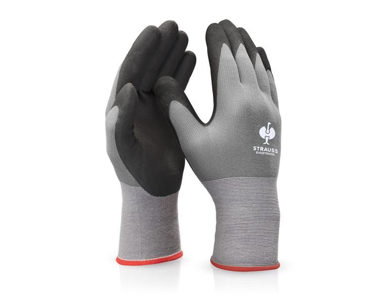 Main view, Gloves, e.s. Nitrile foam gloves evertouch micro, black/grey