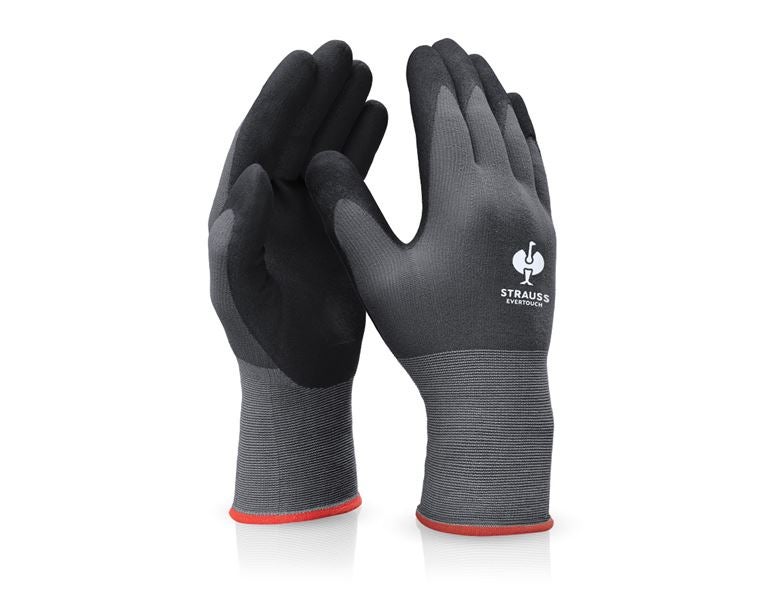 Vue principale, Sécurité au travail, e.s. Gants en nitrile evertouch micro, noir/gris