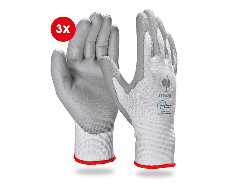 e.s. PU gloves recycled, 3 pairs