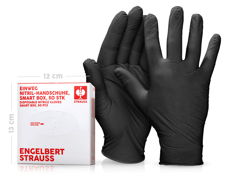 Disposable nitrile gloves, powder-free, smart box