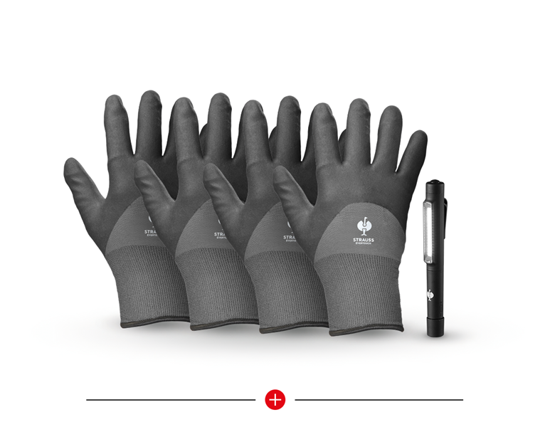 Hauptansicht, Werkzeug-Sets, 4x Nitril-Handschuhe evertouch Winter Geschenk-Set, schwarz/grau