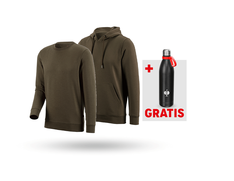 Hauptansicht, Weihnachts-Sets, SET: Sweatshirt + Hoody-Sweatshirt poly cotton, oliv