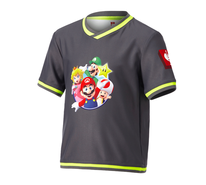 Vue principale, Enfants, Super Mario fonctionnel T-shirt, enfants, anthracite