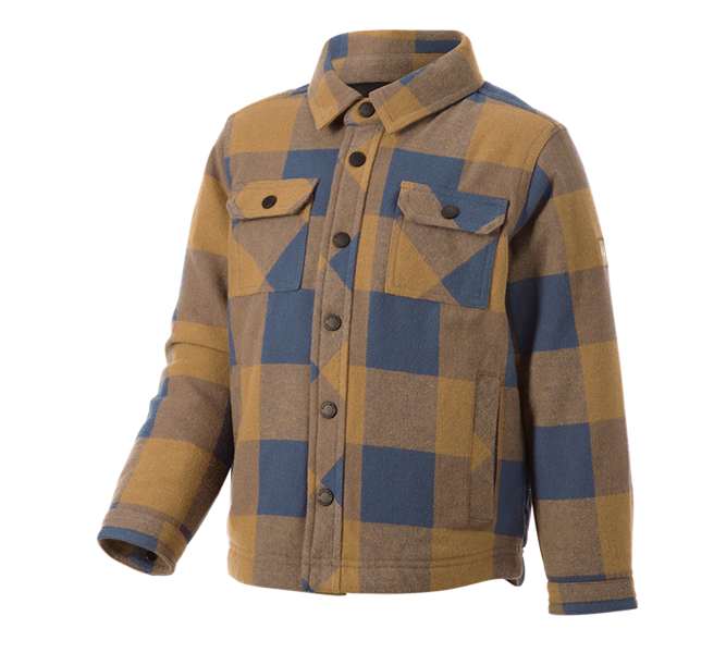 Main view, Clothing, Allseason check shirt e.s.iconic, children's, almondbrown/oxidblue