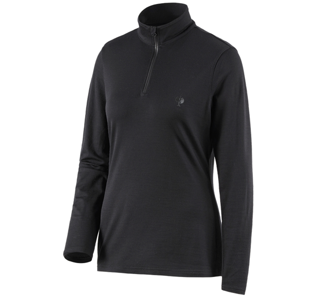 Vue principale, Hauts, Pull camionneur Merino e.s.trail, femmes, noir