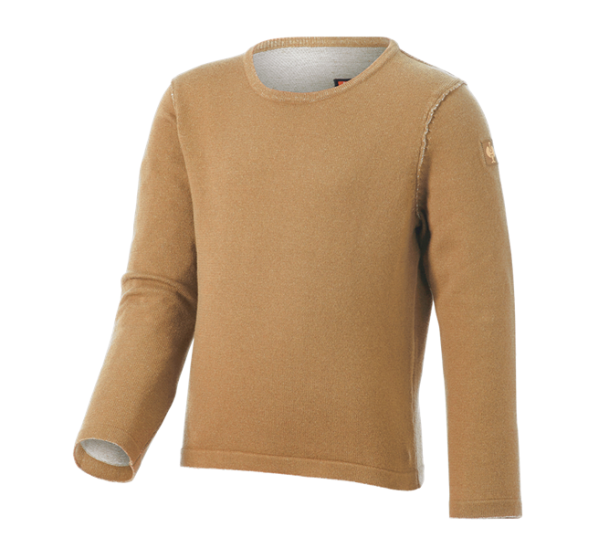 Main view, Clothing, Knitted pullover e.s.iconic, children's, almondbrown