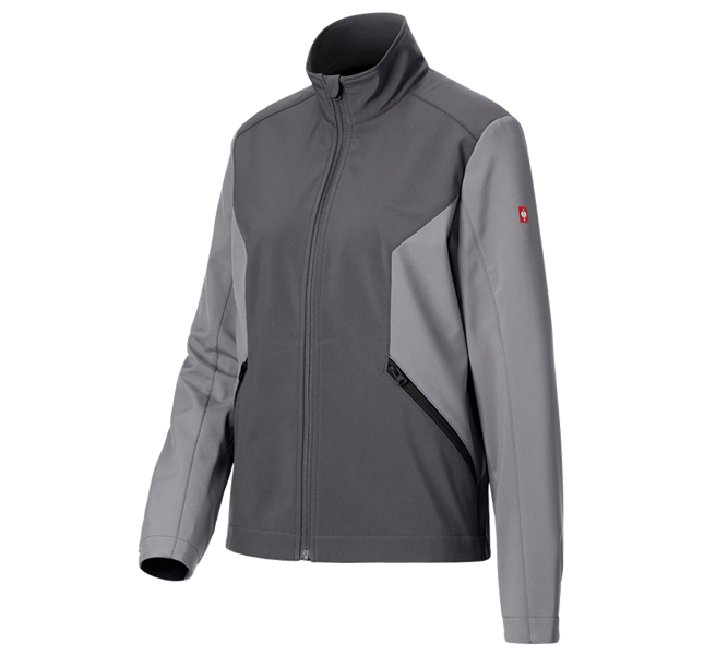 Vue principale, Nouveautés, Veste Softshell e.s.trail pure, femmes, gris carbone/gris basalte