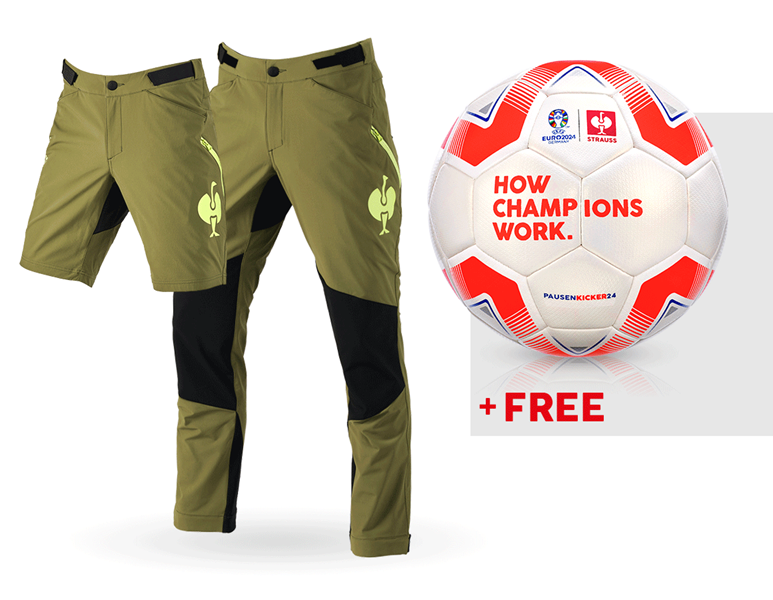 SET: Functional trousers e.s.trail+shorts+football