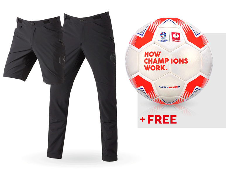 SET: Functional trousers e.s.trail+shorts+football