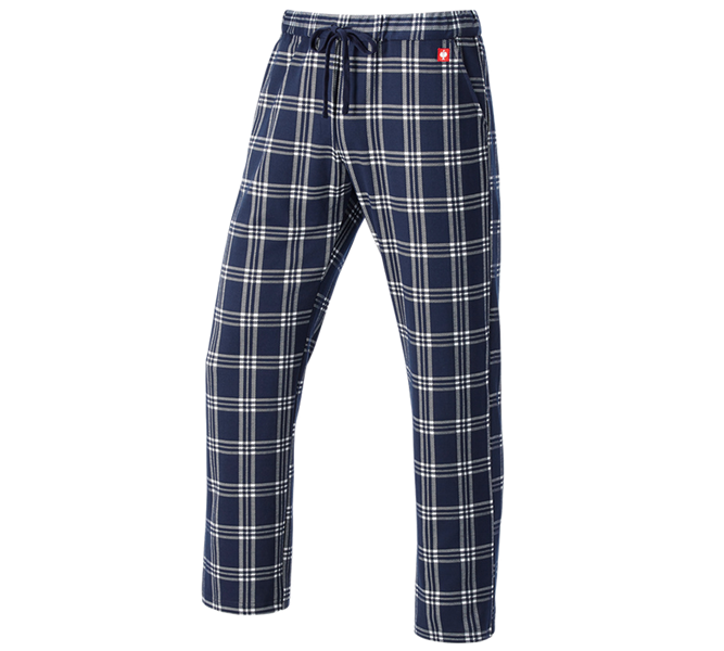 Hauptansicht, Neuheiten, e.s. Karo-Pyjama Hose, tiefblau/weiß