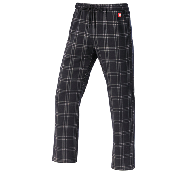 Main view, New Products, e.s. Checkered Pyjama Bottoms, black/basaltgrey