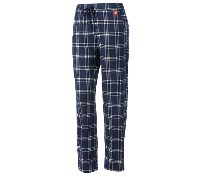 Hauptansicht, Neuheiten, e.s. Karo-Pyjama Hose, Damen, tiefblau/weiß