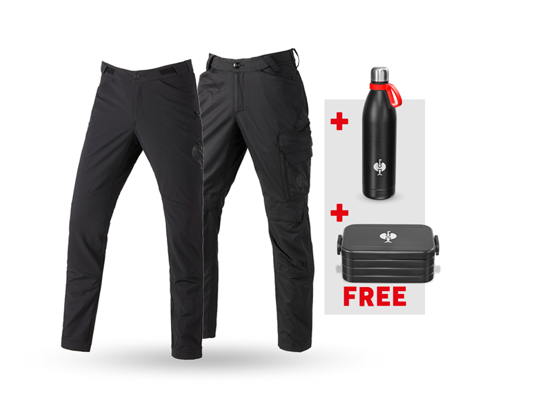 Main view, SALE, SET: Trousers + functional trousers e.s.trail, black