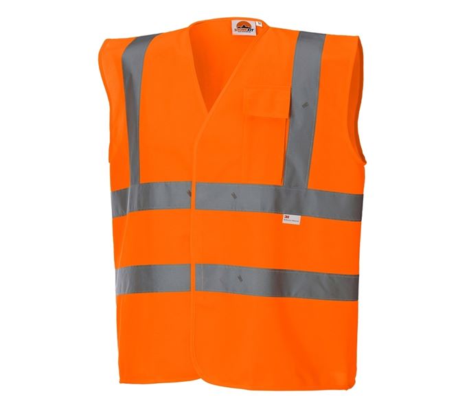 Main view, High-Vis Body Warmer, STONEKIT High-vis bodywarmer with pocket, high-vis orange