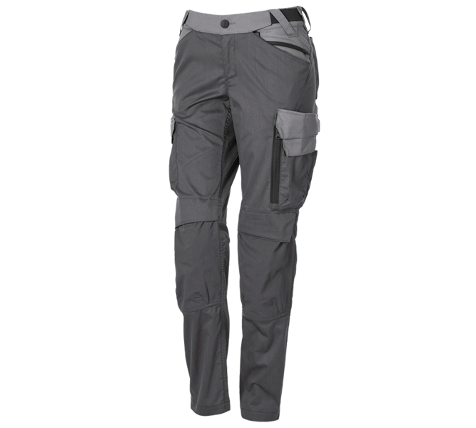 Main view, Clothing, Trousers e.s.trail pure, ladies', carbongrey/basaltgrey