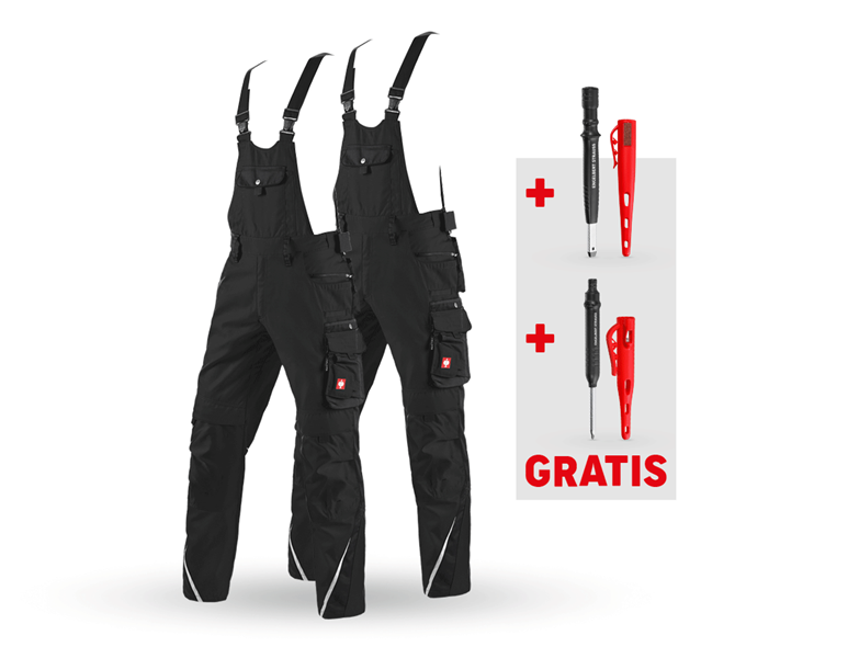 Hauptansicht, Geschenkideen, SET: 2x Latzhose e.s.motion, schwarz