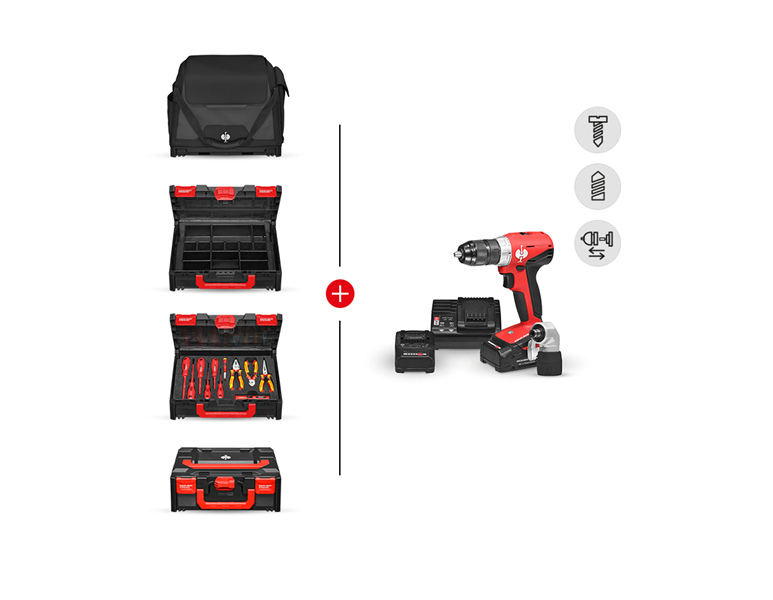 Tool set elect+multi drill screwdriver+STRAUSSbox