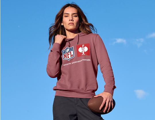 Vue 1, NFL Hoodie cotton, ladies, rouge oxyde