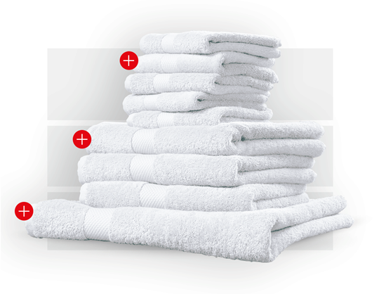 Main view, Towel premium gift set, white