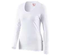 Vue principale, e.s. Longsleeve cotton stretch, femmes, blanc