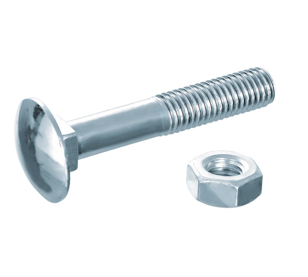 Round-head screw DIN 603 with nut Strauss