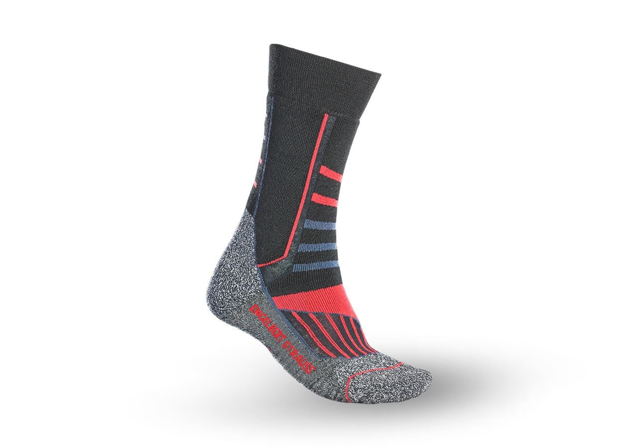 Socks: e.s. Allround socks function warm/high + black/aluminium/fiery red