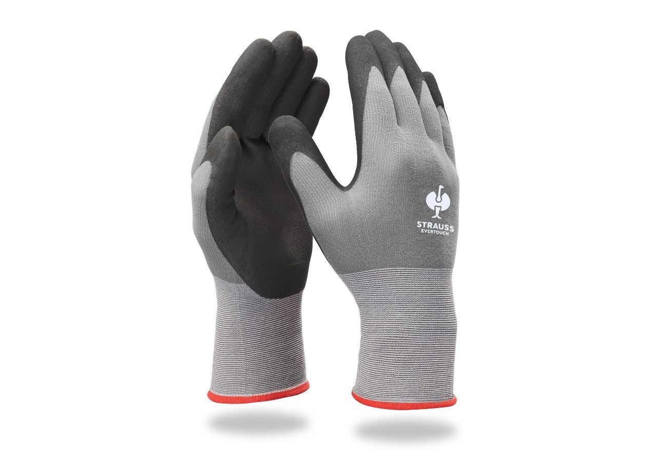 Beschichtet: e.s. Nitril-Handschuhe evertouch micro + schwarz/grau