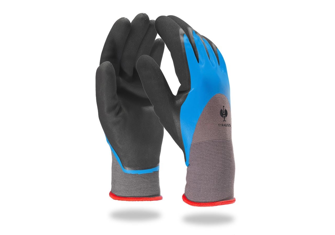 Beschichtet: Nitrilschaum-Handschuhe Flexible Pro + blau/grau-melange