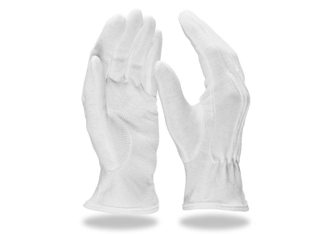 Revêtement: Gants en tricot en PVC Grip, pack de 12 + blanc