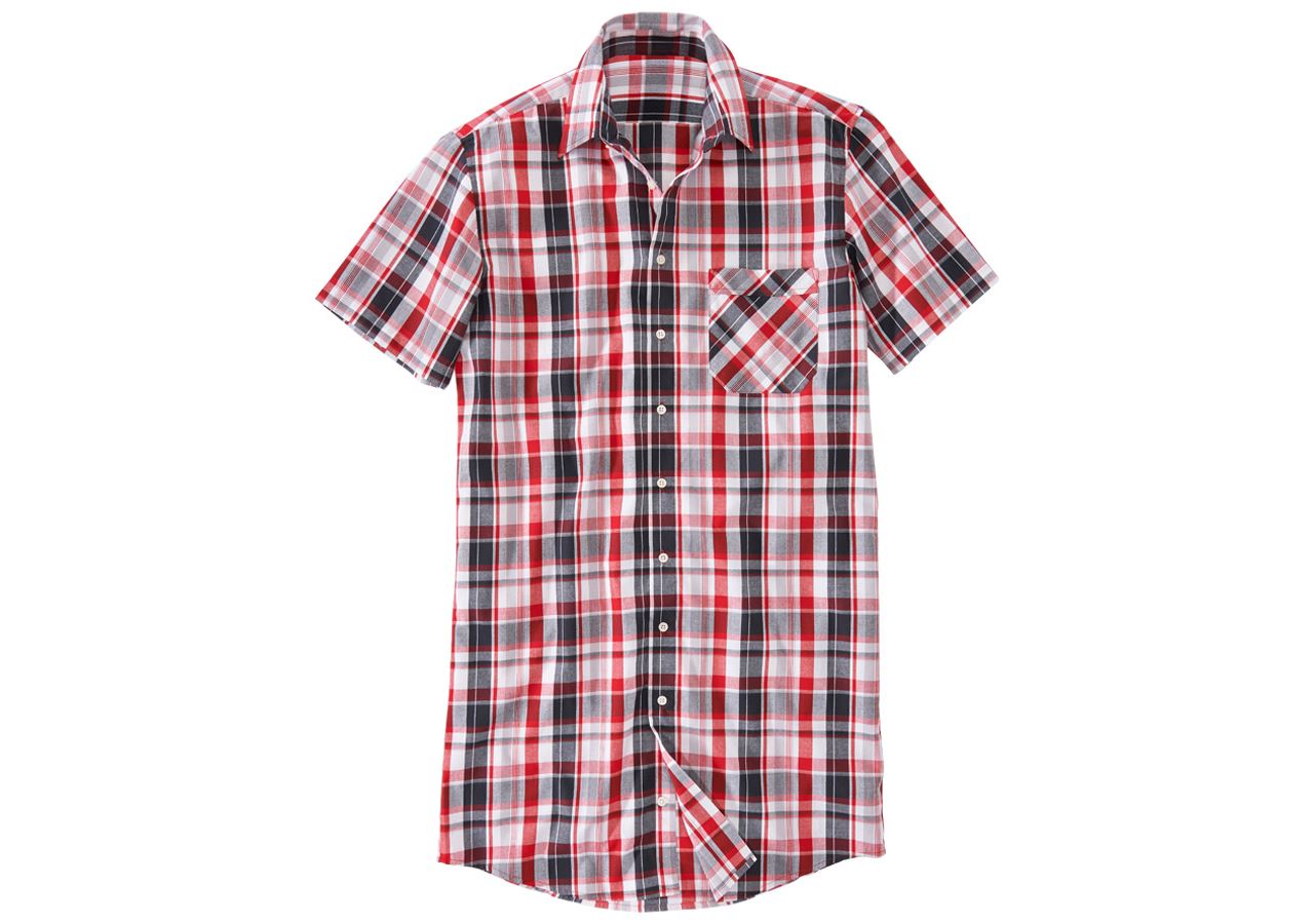 Joiners / Carpenters: Short sleeved shirt Lübeck, extra long + white/black/red