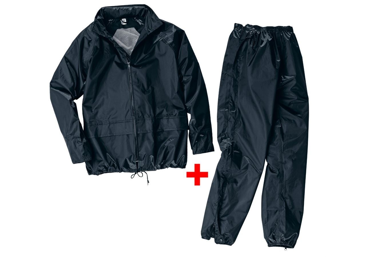 Vestes de travail: Kit veste/pantalon de pluie + noir