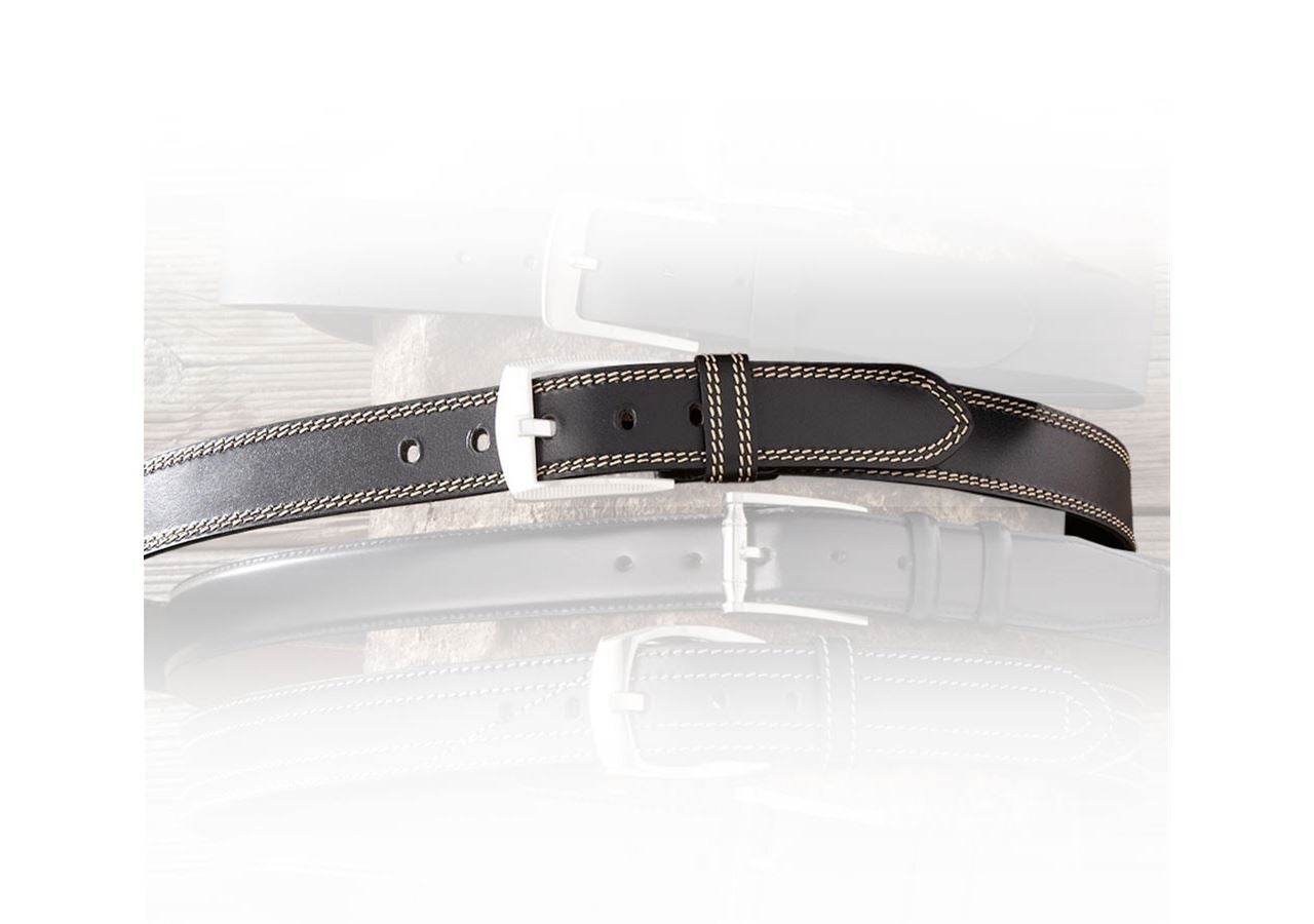 Accessories: Leather belt Brody + black