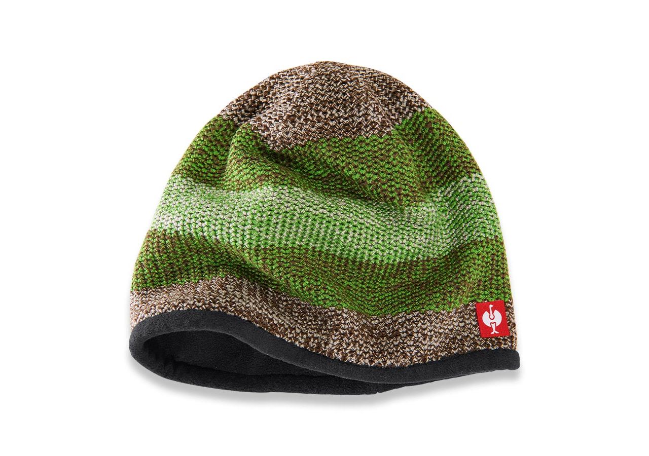 Accessories: Knitted cap e.s.motion 2020 + chestnut/sea green