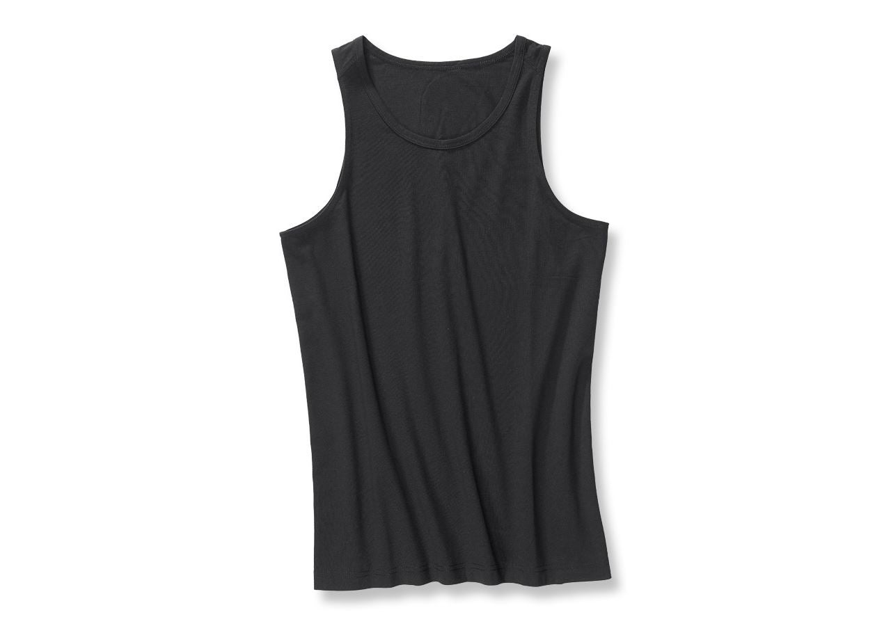 Unterwäsche | Thermokleidung: e.s. cotton stretch Tank-Shirt + schwarz