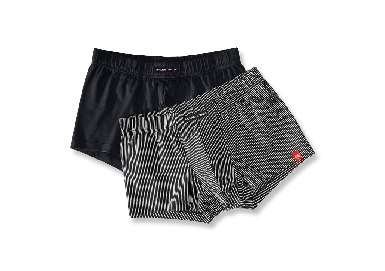 Underwear | Functional Underwear: e.s. Modal pants, pack of 2 + black+black/white striped