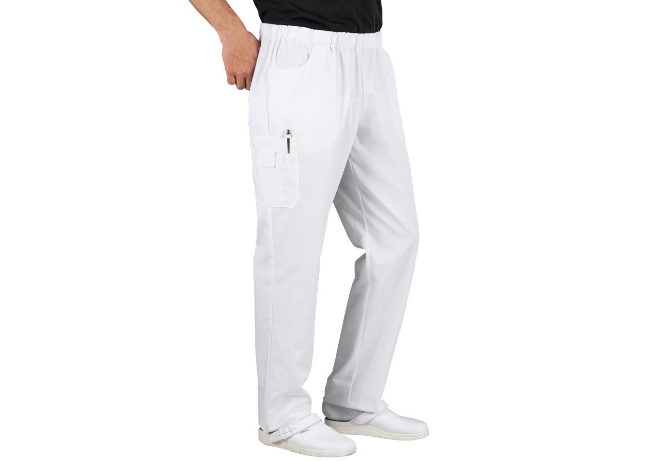 Pantalons de travail: Pantalon élastique Peter + blanc