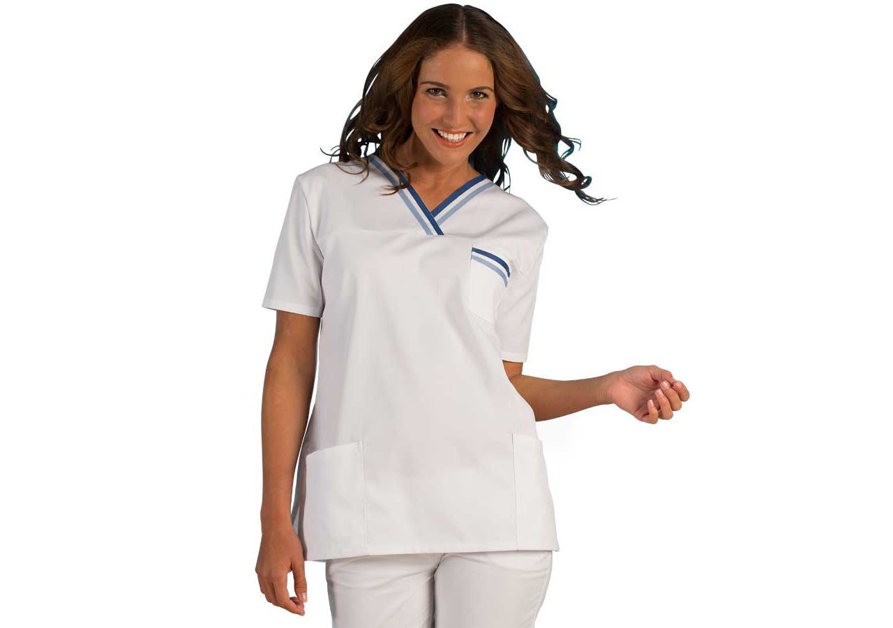 Shirts, Pullover & more: Tunic Judith + white/navy blue/lightblue