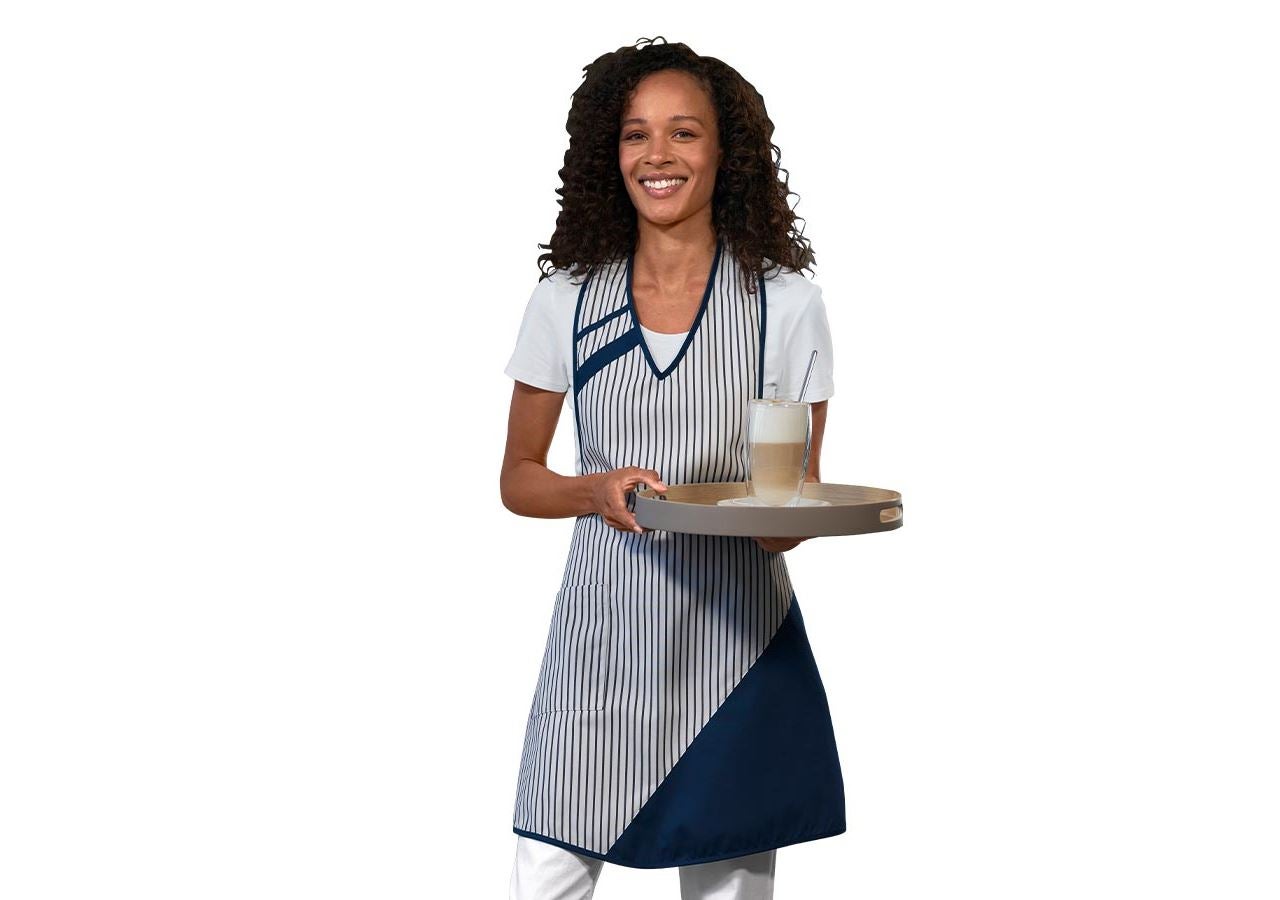 Aprons: Super-Stripe Catering Tabards + white/navy