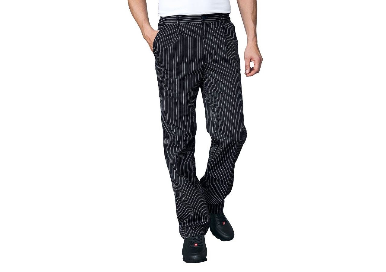 Pantalons de travail: Pantalon de cuisinier Elegance + noir/blanc