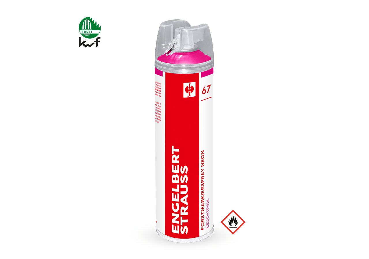 Sprays: e.s. Forstmarkierspray Neon #67 + leuchtpink