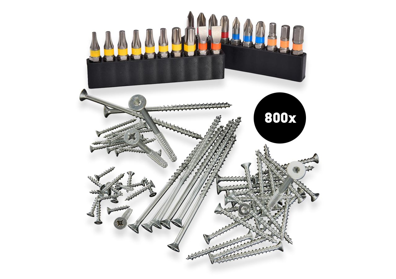 Tools & Equipment: Test set"4-5"universal screw Plus countersunk,gal.