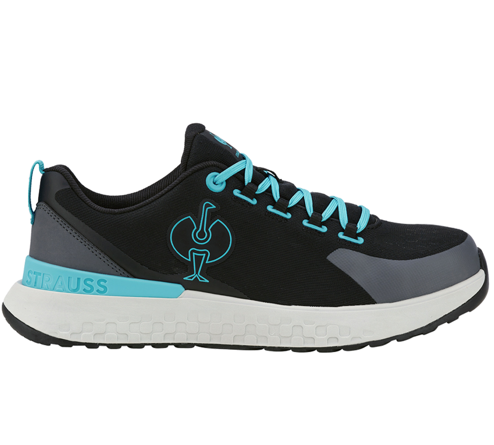 SB: SB Safety shoes e.s. Comoe low + black/lapisturquoise