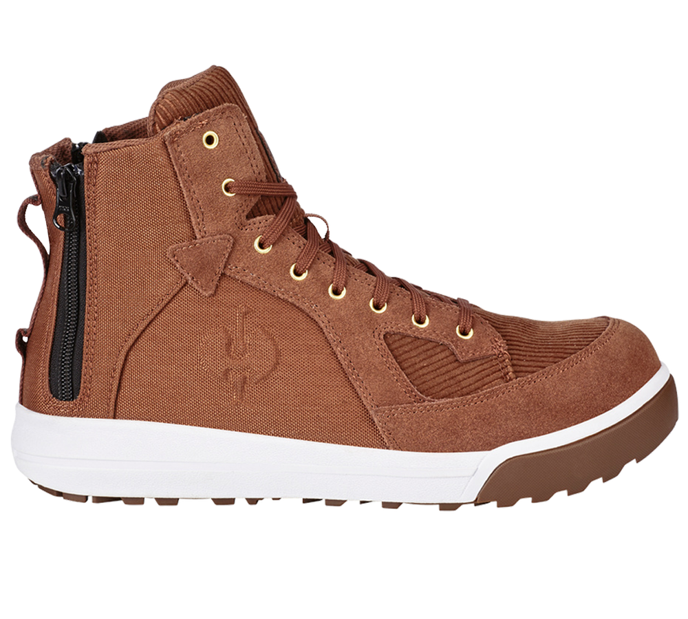 S1: S1 Safety boots e.s. Janus II mid + cedarbrown/purewhite