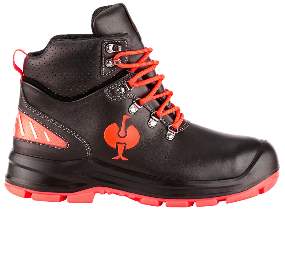 S3: S3 Safety shoes e.s. Umbriel II mid + black/high-vis red