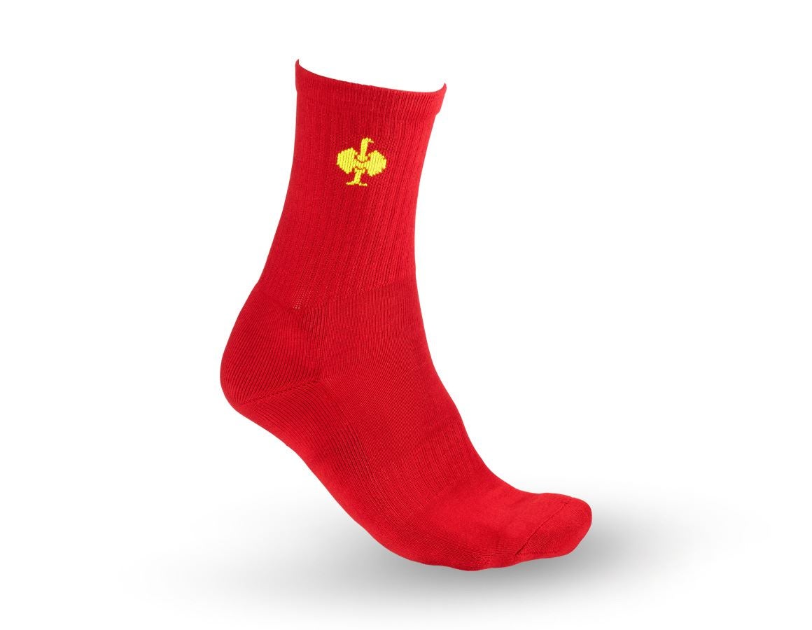 Socks: e.s. Allround socks Classic light/high + fiery red/high-vis yellow