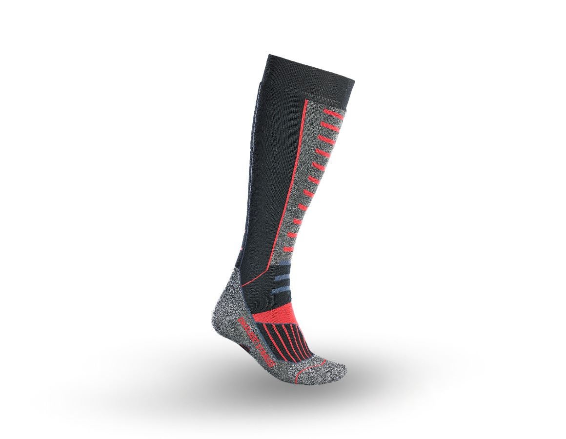 Socks: e.s. Allround socks function x-warm/x-high + black/aluminium/fiery red