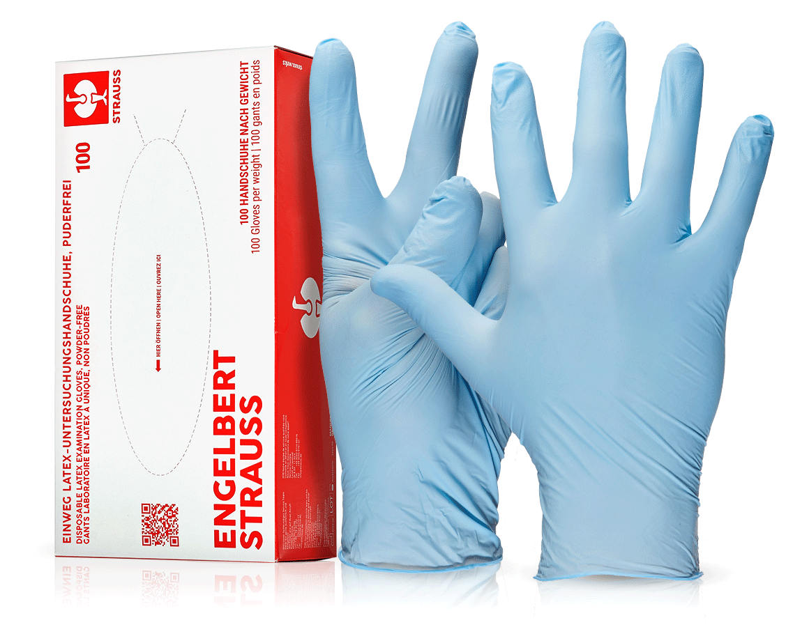 Gants à usage unique: Gants laboratoire en latex à unique, non poudrés + bleu