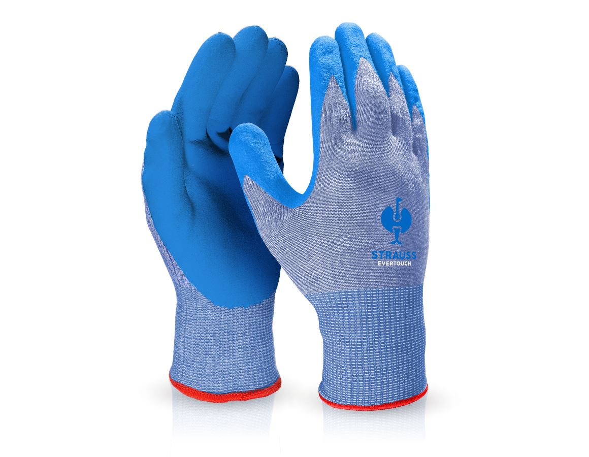 Beschichtet: e.s. Nitril-Handschuhe evertouch allseasons + blau/hellblau-melange